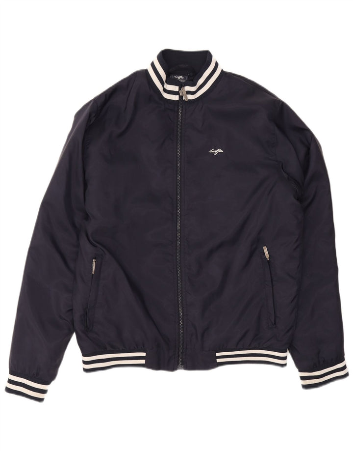 Lotto Herren Bomberjacke UK 38 Medium Marineblau gestreift Polyamid