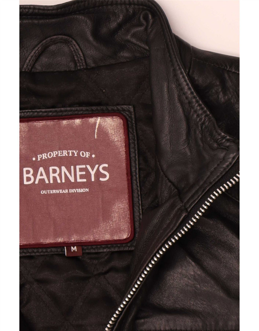 BARNEYS Herren Lederjacke UK 38 Medium Schwarz