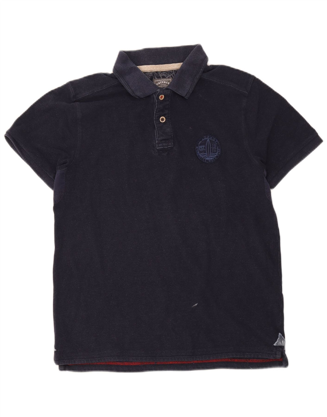 Fat Face Herren-Poloshirt aus mittelblauer Baumwolle in Marineblau