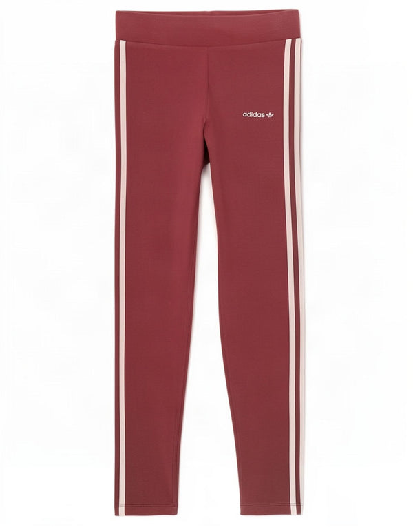 Adidas Damen Leggings UK 12 Medium Maroon Cotton