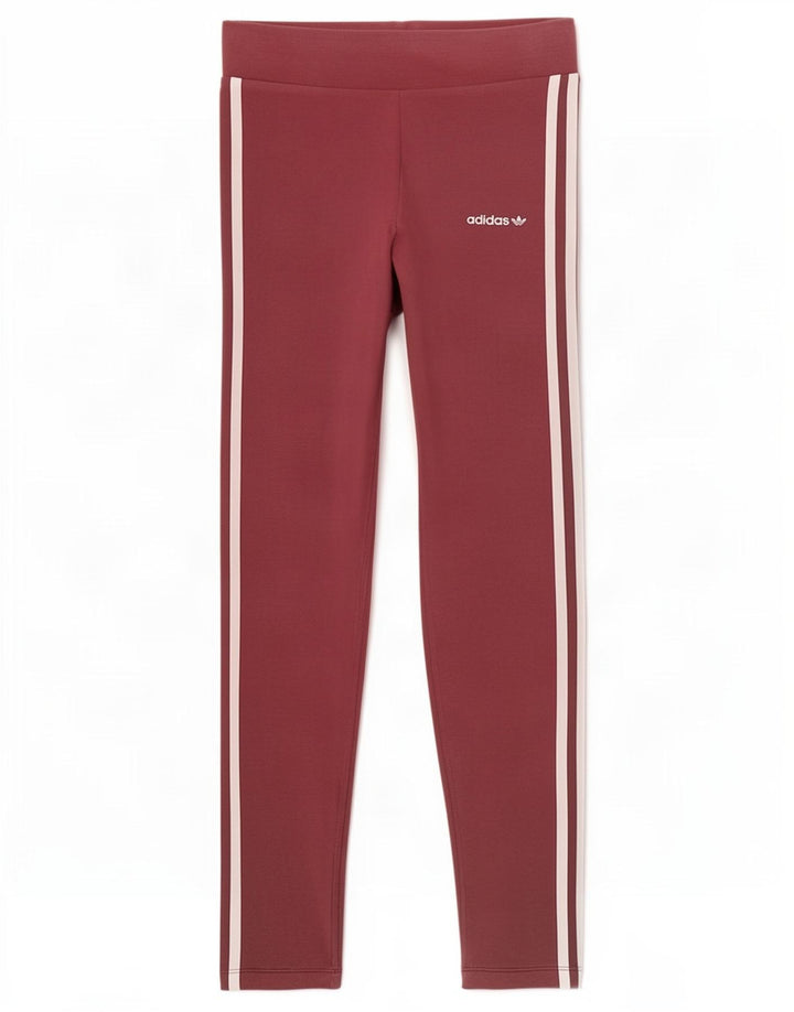 Adidas Damen Leggings UK 12 Medium Maroon Cotton