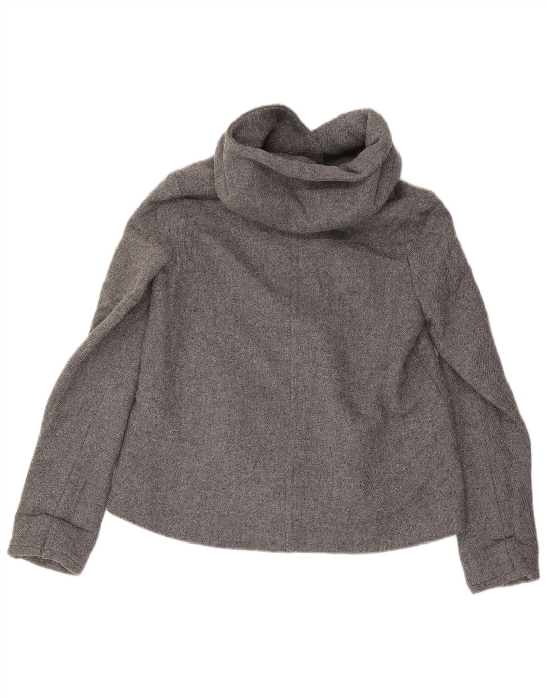 Zara Damen-Bomberjacke mit Kapuze, UK 10, kleine graue Wolle