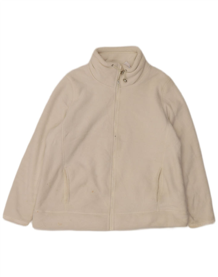 Marks & Spencer Damen Fleecejacke UK 20 2XL Weiße Baumwolle