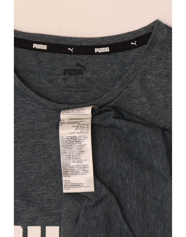 Puma Herren Grafik-T-Shirt-Oberteil, großes graues Polyester