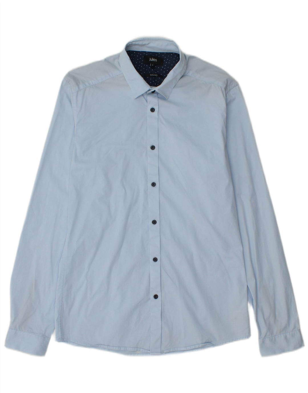 JULES Mens Extra Slim Fit Shirt Medium Blue Cotton