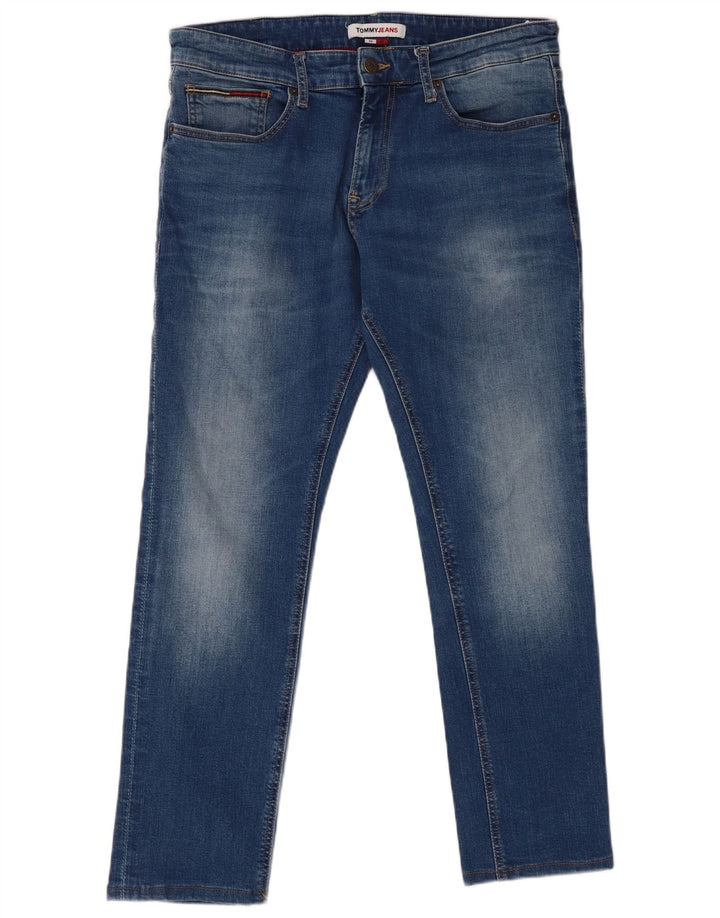 TOMMY HILFIGER Herren Scanton Slim Jeans W34 L27 Blaue Baumwolle