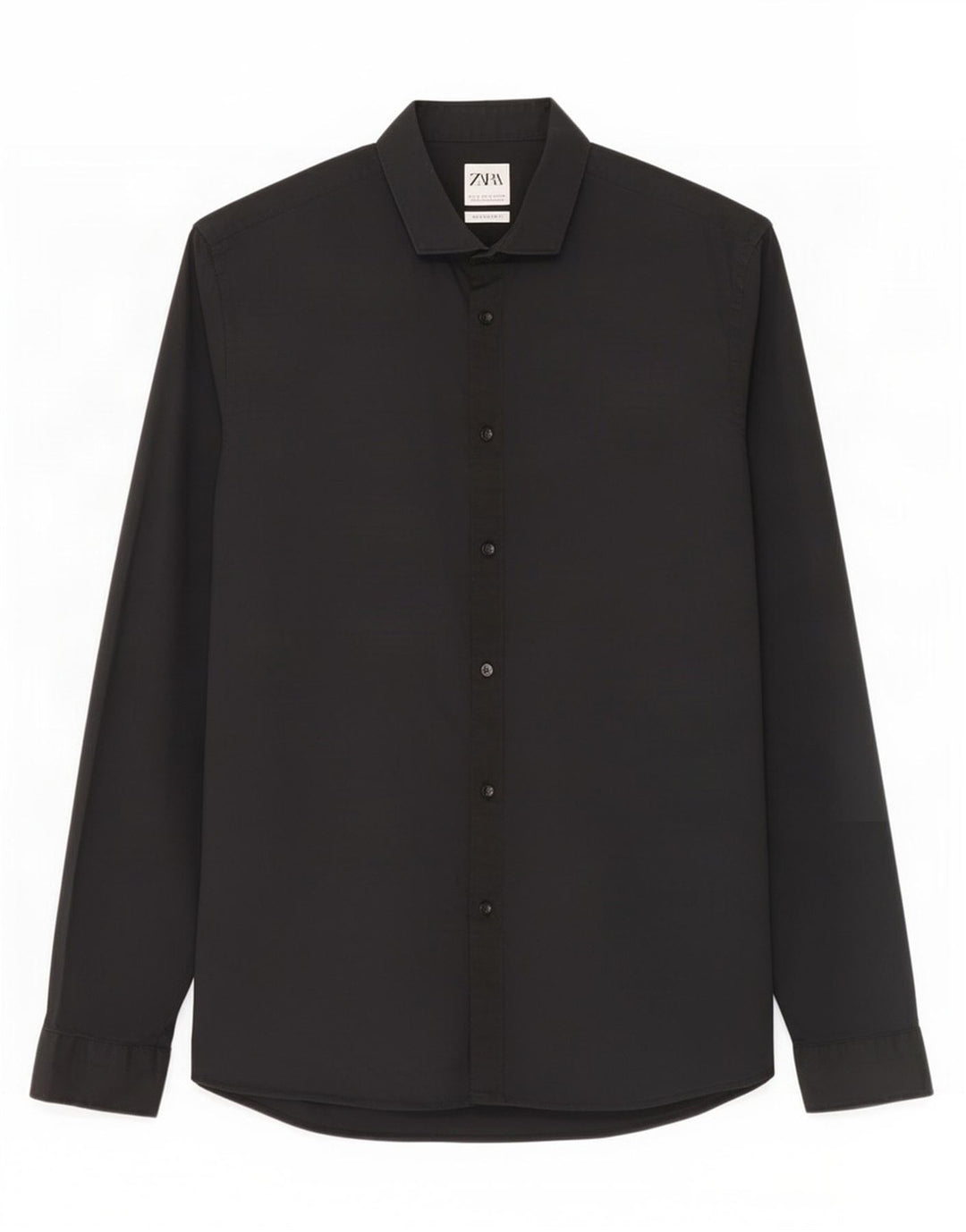 Zara Herren Super Slim Fit Hemd Große schwarze Baumwolle