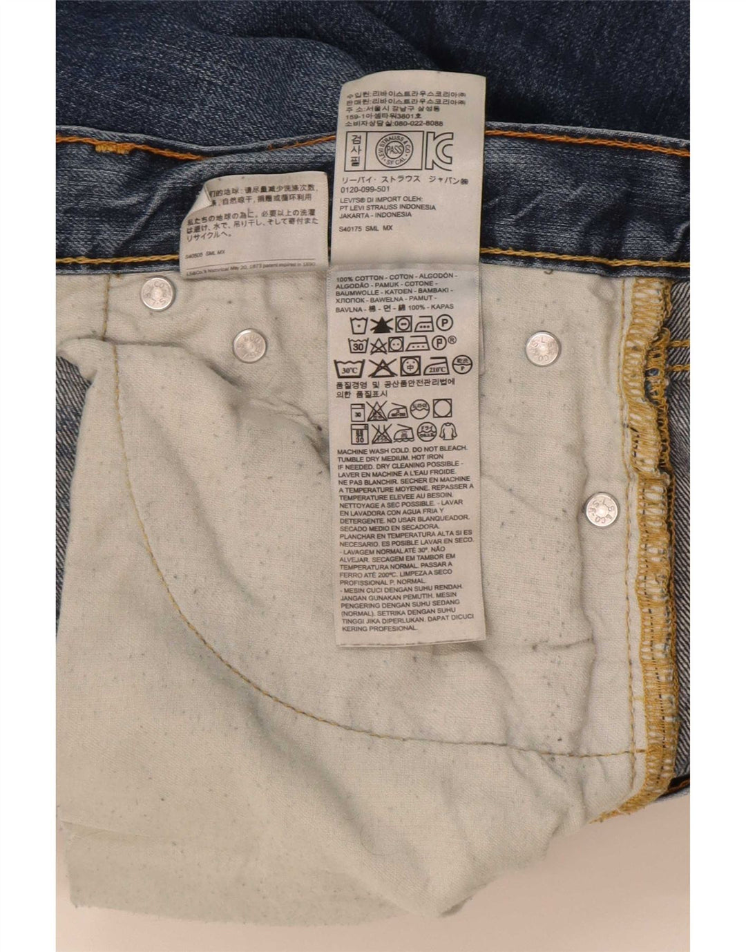 Levi's Herren 514 Straight Jeans W32 L32 Blaue Baumwolle
