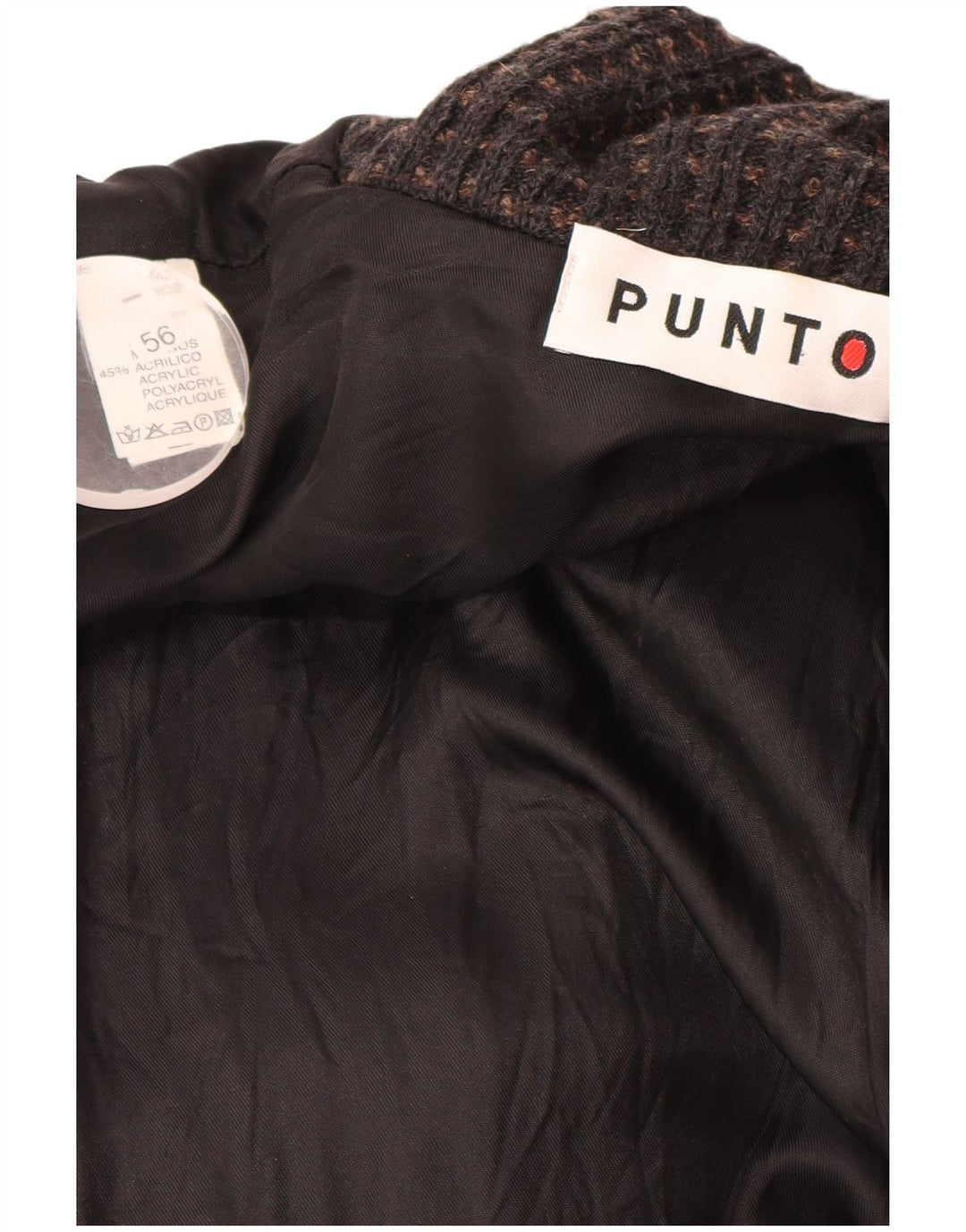 VINTAGE Zweireihiger Herren-Cardigan-Pullover IT 56 2XL Braun Geometrisch