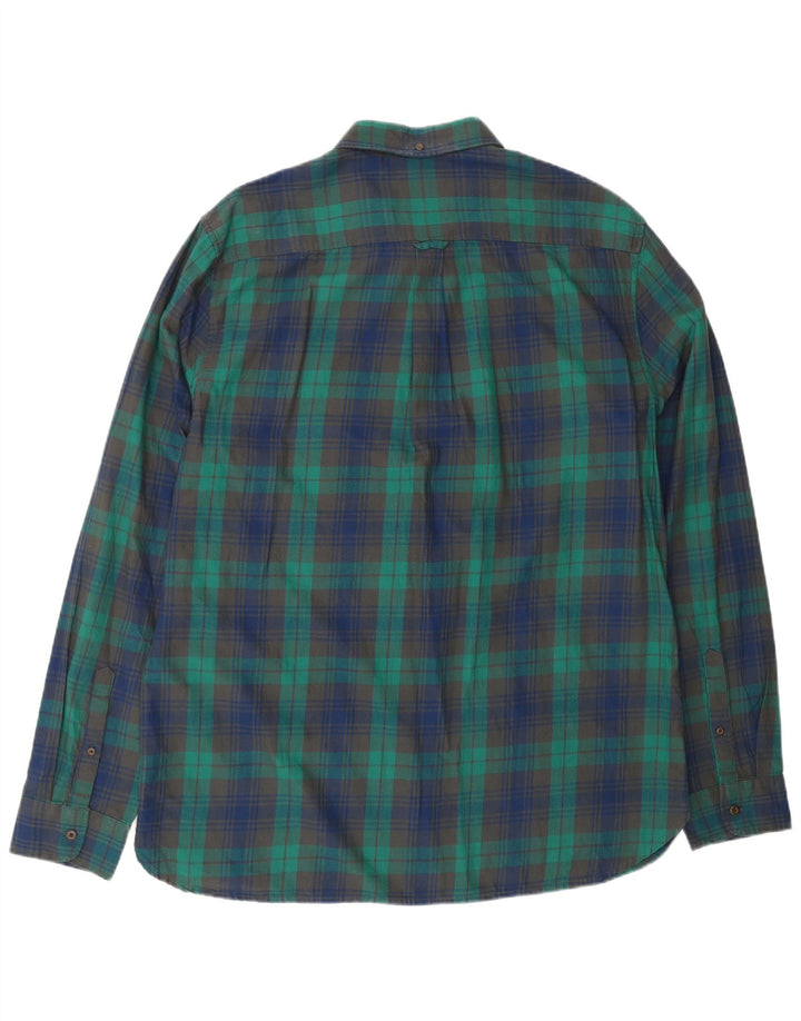 SUPERDRY Herren-Flanellhemd 2XL, grün karierte Baumwolle