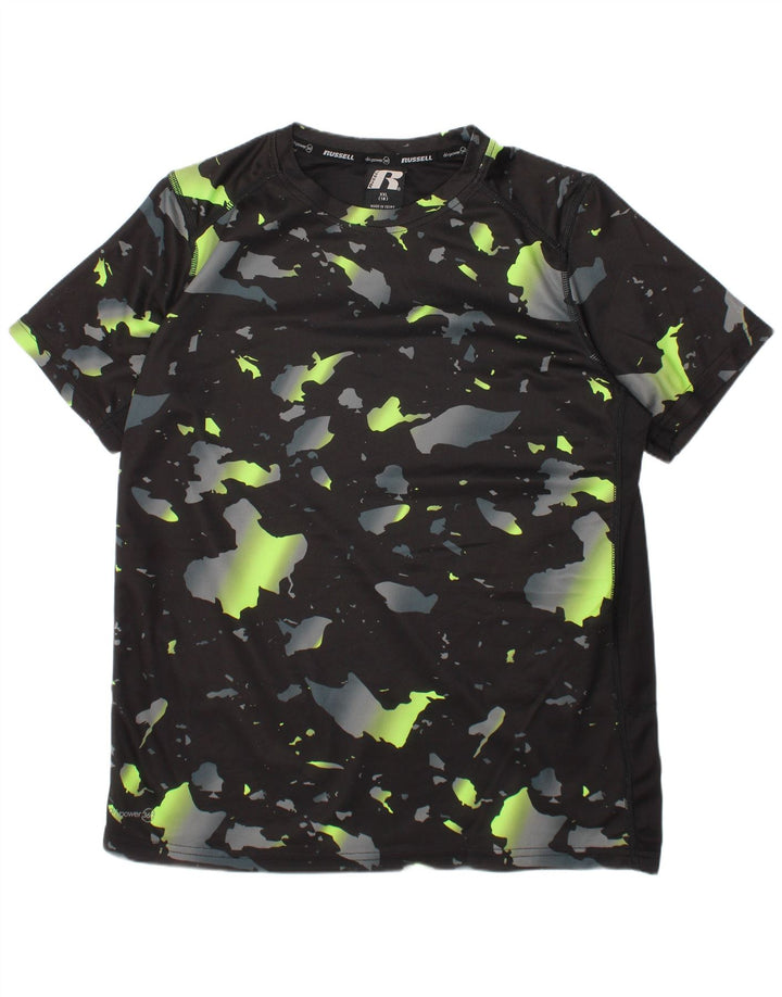 RUSSELL ATHLETIC Jungen Dri-Power T-Shirt Top 15–16 Jahre 2XL Schwarz