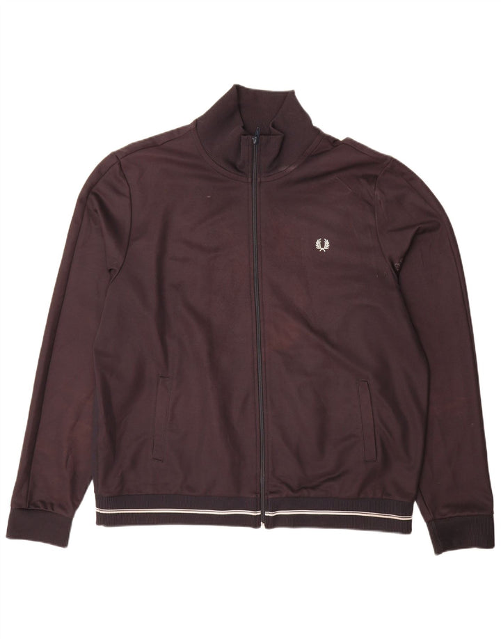 Fred Perry Herren-Trainingsanzugoberteil, Jacke, 2XL, braun, Polyester