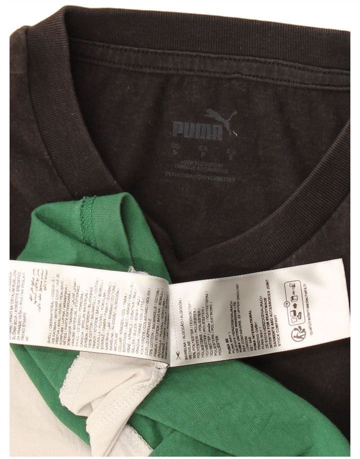 Puma Herren-T-Shirt-Oberteil, klein, mehrfarbig, Colourblock-Baumwolle