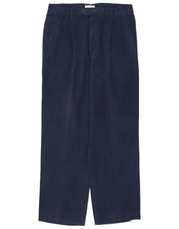 MISSONI Mens Pegged Suit Trousers IT 48 Medium W30 L30 Navy Blue Cotton