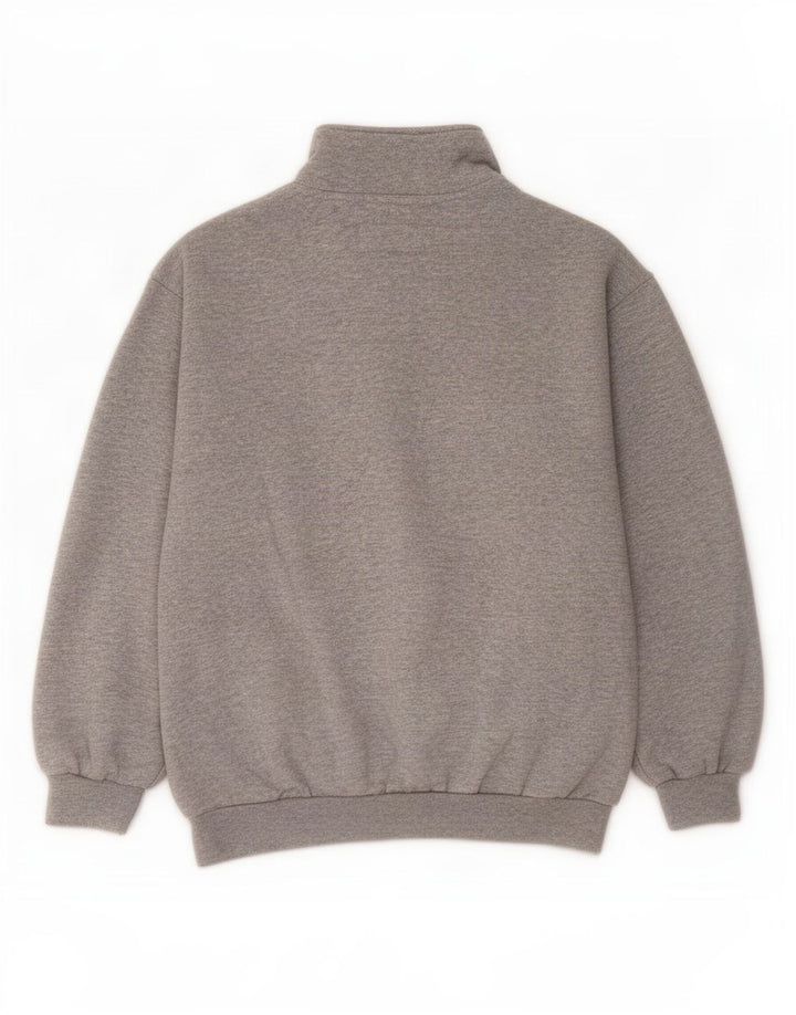 Diadora Herren-Sweatshirt mit grafischem Reißverschluss, Größe S, Grau, Baumwolle