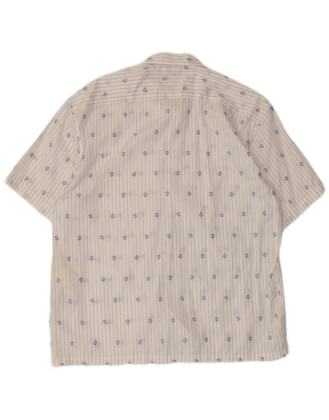 Ted Baker Herren-Kurzarmhemd, Größe 3, mittelweiß, gestreift, Baumwolle