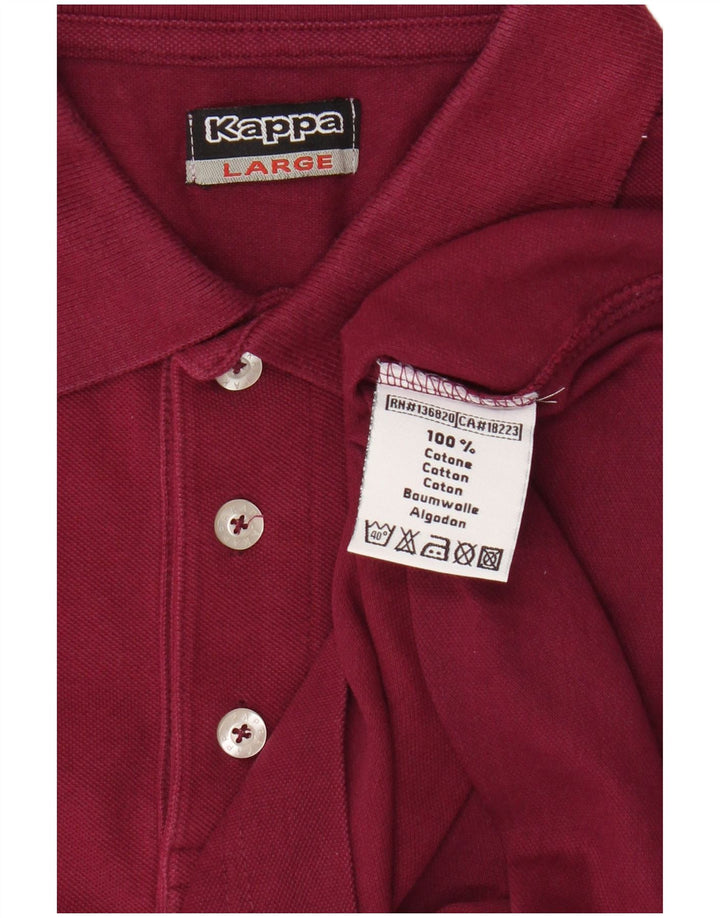 Kappa Herren Poloshirt Große Burgunderrote Baumwolle