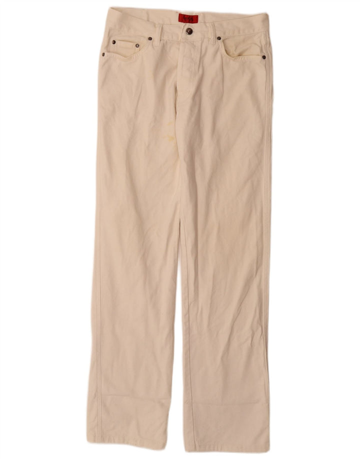 Hugo Boss Herren Straight Jeans W32 L34 Off White Baumwolle