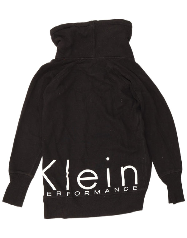 Calvin Klein Damen Grafik-Sweatshirt-Pullover UK 16 Große schwarze Baumwolle