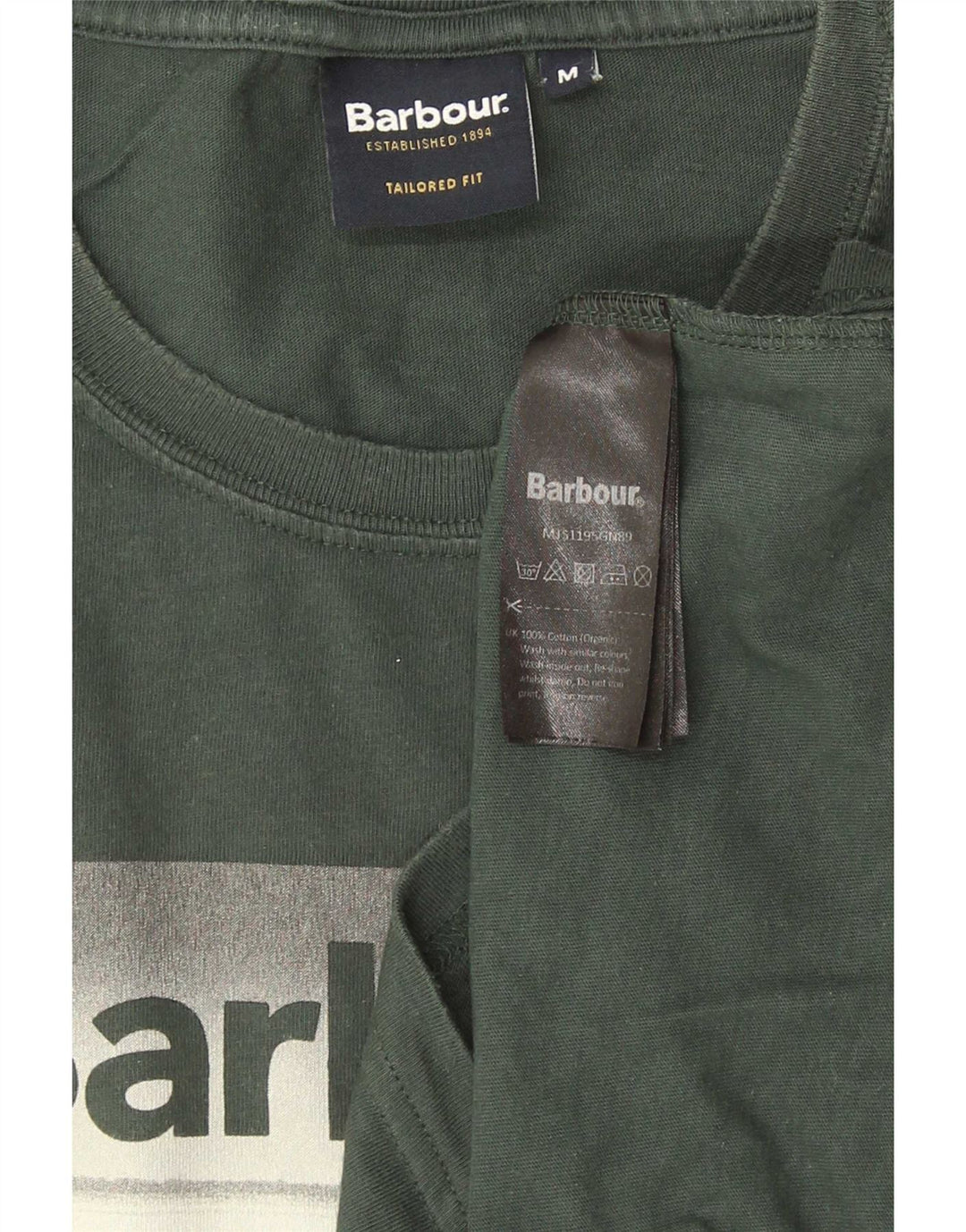 Barbour Tailored Fit Graphic T-Shirt-Oberteil für Herren aus mittelgrüner Baumwolle