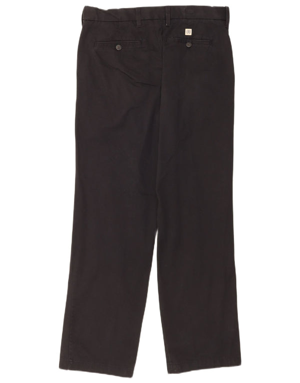 Marks & Spencer Herren gerade Chinohose W32 L31 schwarze Baumwolle