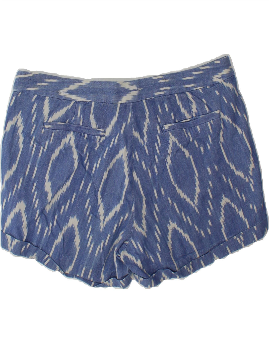 J. CREW Womens Chino Shorts US 8 Medium W32 Blue Ikat Cotton Vintage J. Crew and Second-Hand J. Crew from Messina Hembry 