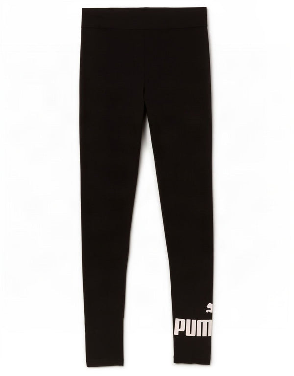 Puma Womens Crop Graphic Leggings UK 10 Small Schwarz Baumwolle