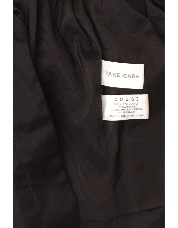 Coast Damen-Blazer mit 3/4-Ärmeln, offenem Schnitt, Gr. 40, Größe L, Schwarz, Baumwolle