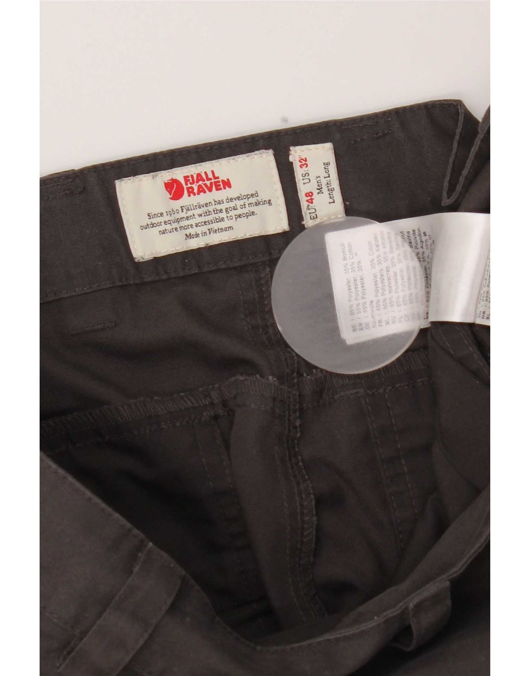 Fjall Raven Herren gerade Cargohose EU 48 Medium W32 L31 Grau