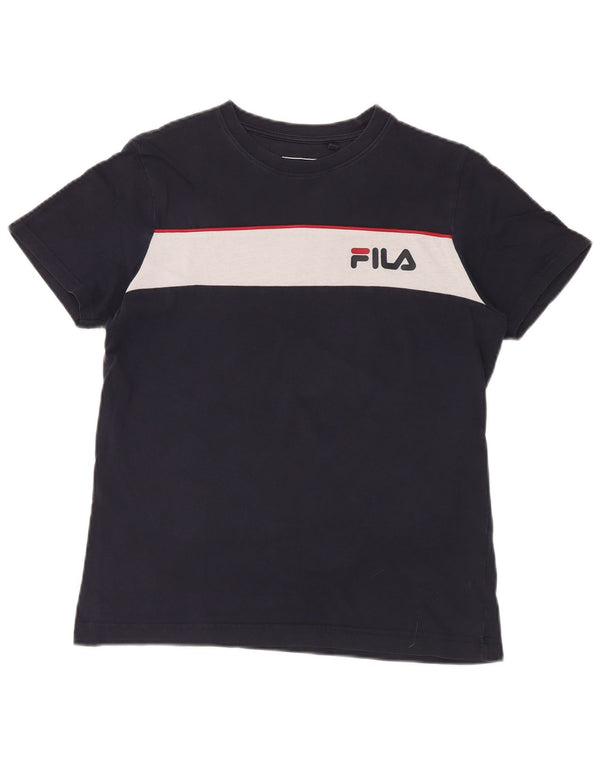 Fila Herren-T-Shirt mit Grafik, Größe S, Marineblau, Farbblock