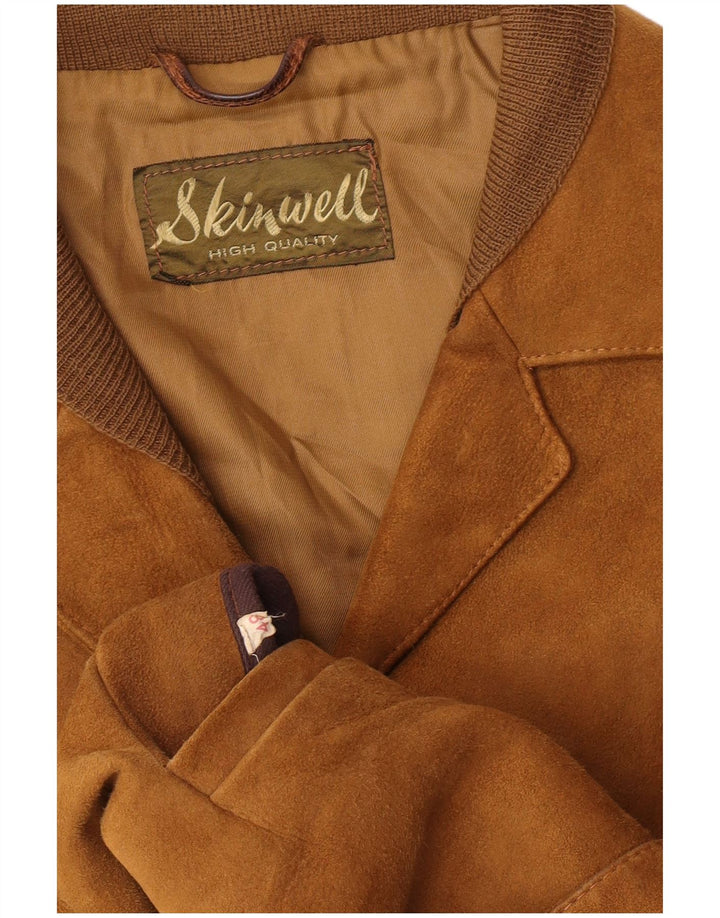 Vintage Herren Wildlederjacke IT 48 Mittelbraun