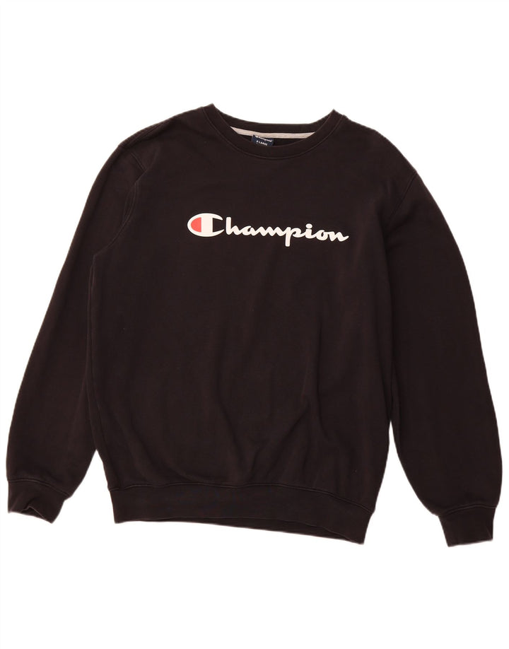 CHAMPION Herren-Sweatshirt mit Grafik, XL, Schwarz, Baumwolle, Sport