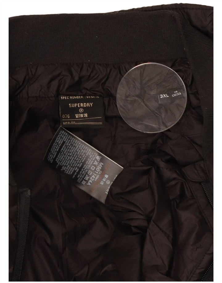 SUPERDRY Wattierte Herrenjacke UK 46 3XL Schwarzes Nylon