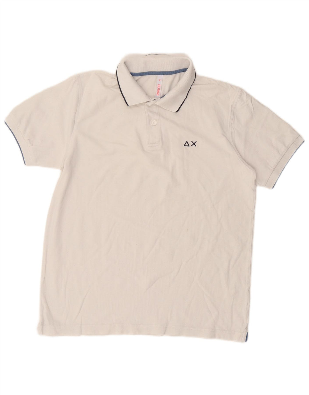 Sun68 Herren-Poloshirt aus mittelweißer Baumwolle