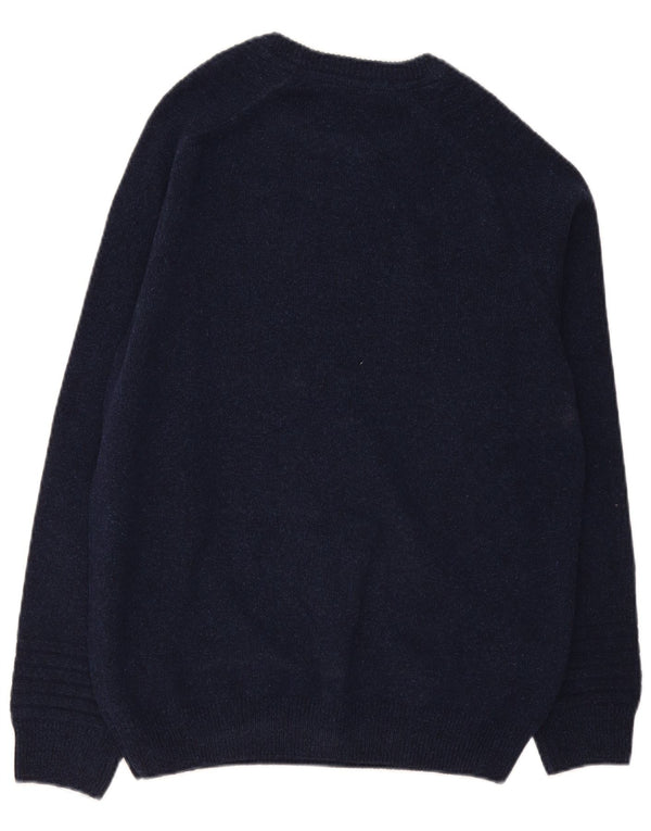 Lyle & Scott Herren-Pullover mit Rundhalsausschnitt, groß, marineblaue Wolle