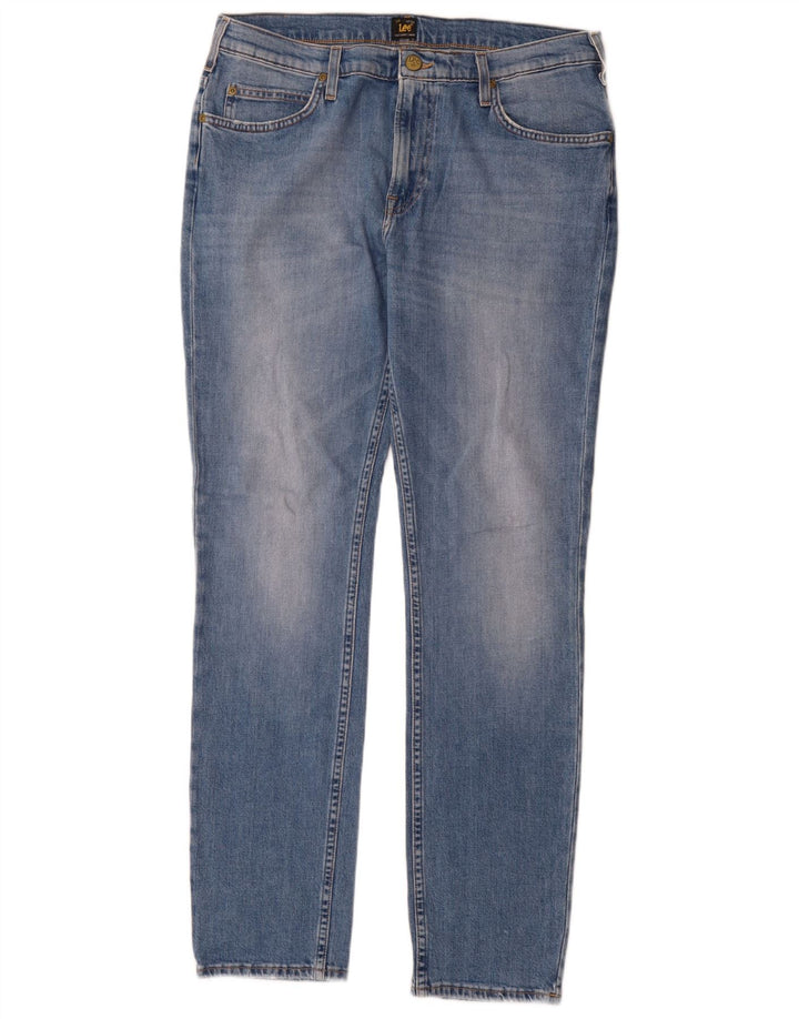 Lee Herren Rider Slim Jeans W34 L32 Blaue Baumwolle
