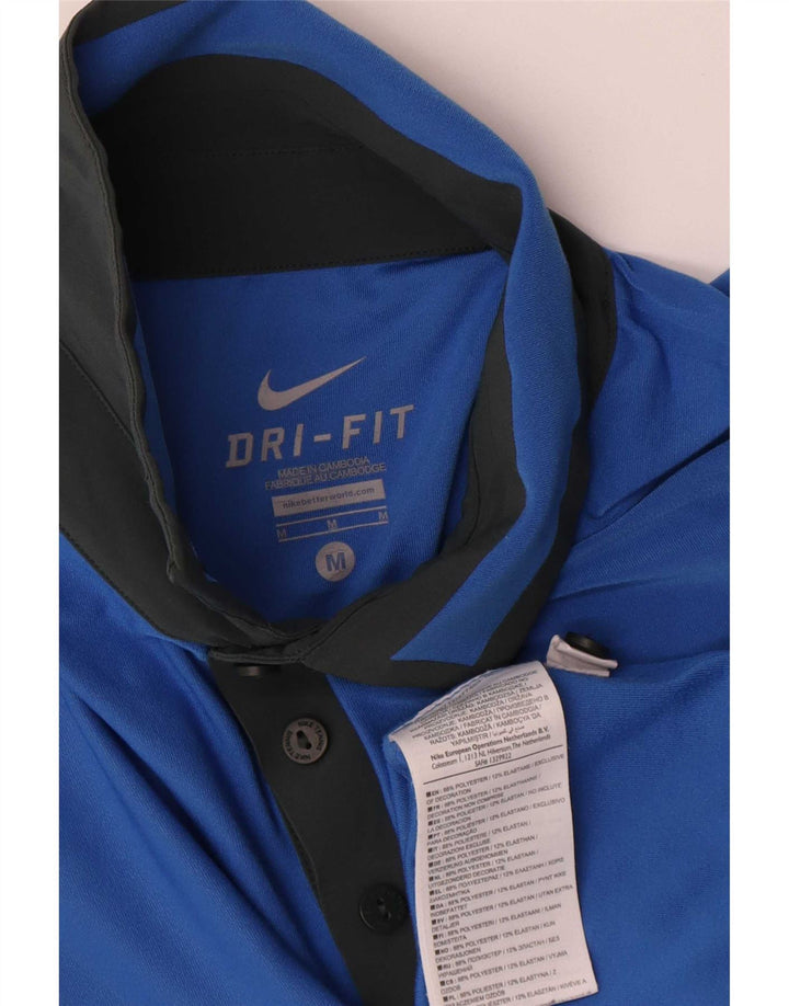 Nike Herren Dri Fit Poloshirt Mittelblaues Colourblock-Polyester