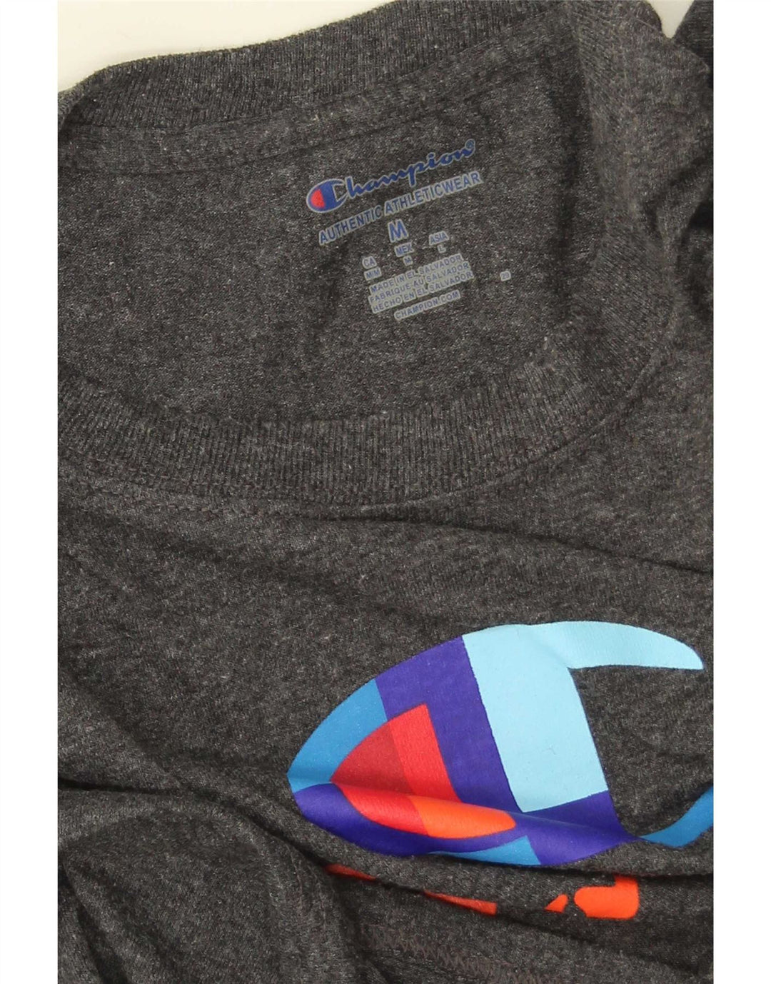 Champion Herren Grafik-T-Shirt-Oberteil Mittelgrau
