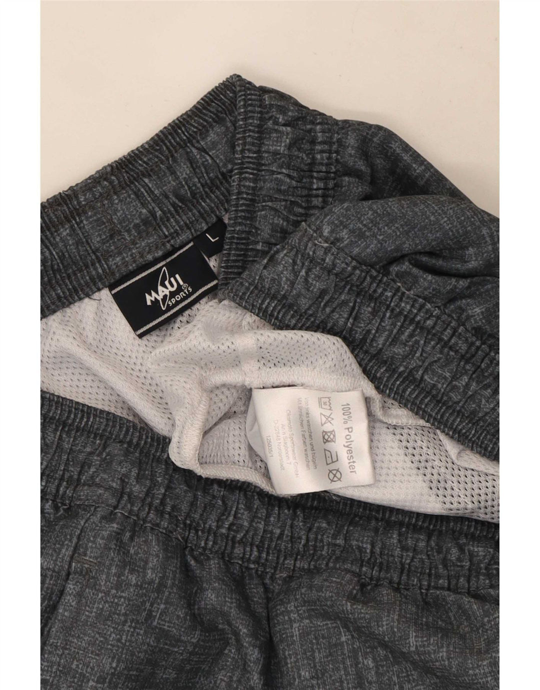 Vintage Herren Sportshorts Großes graues Polyester