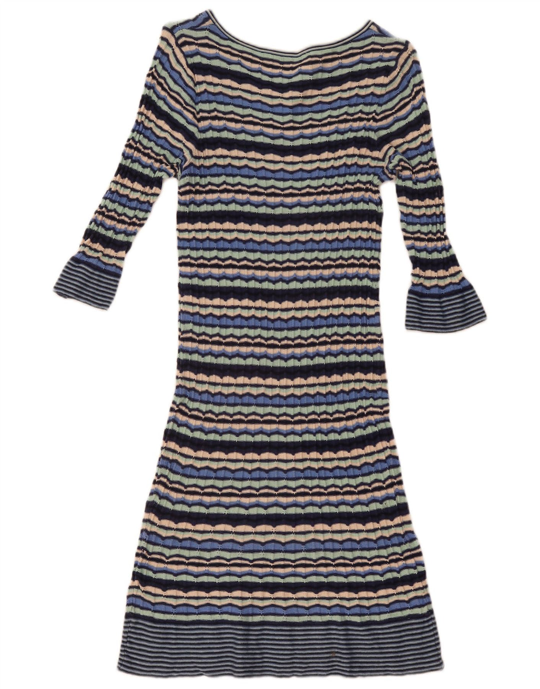Oasis Damen-Pulloverkleid mit 3/4-Ärmeln, Größe M, mehrfarbig, gestreift