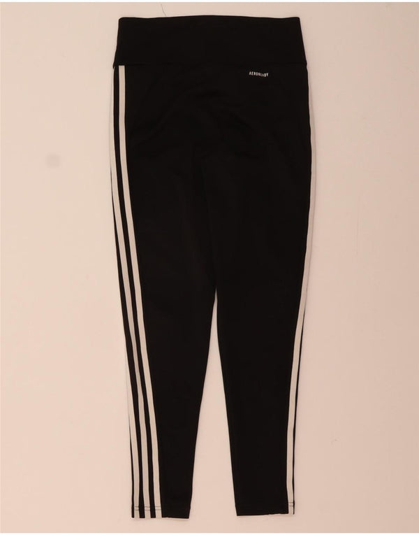 ADIDAS Damen Aeroready Leggings UK 12/14 Medium Schwarz Polyester