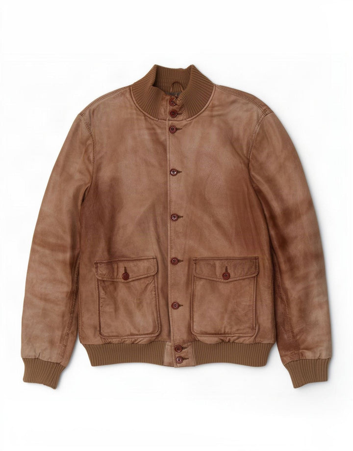 Luca D'altieri Herren Lederjacke IT 52 XL Grau