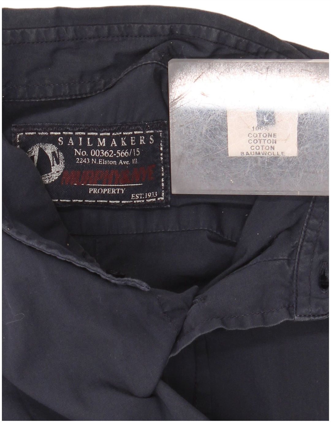 MURPHY & NYE Herren-Sailmakers-Hemd, groß, marineblau, Baumwolle