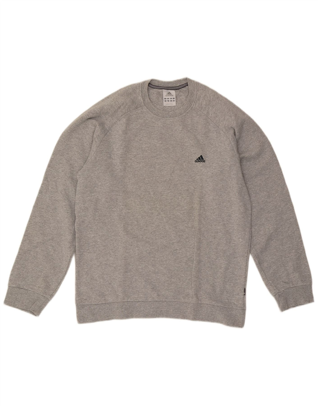 Adidas Herren-Sweatshirt-Pullover, große, grau gefleckte Baumwolle