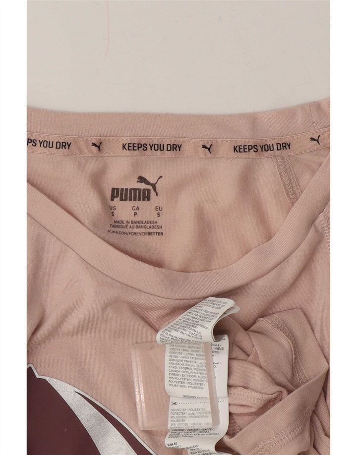 Puma Damen Übergroßes Grafik-T-Shirt-Oberteil UK 10 Small Pink Polyester