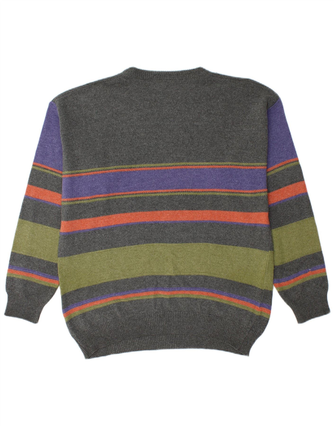 LINEA Herren-Pullover mit Rundhalsausschnitt, IT 48, mittelmehrfarbig gestreift
