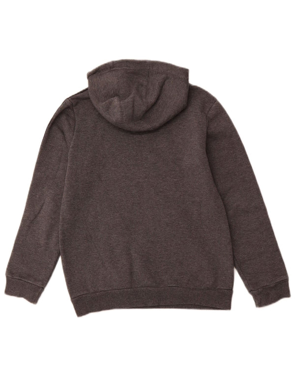 ADIDAS Jungen-Pullover mit grafischem Kapuzenpullover, 9–10 Jahre, graue Baumwolle