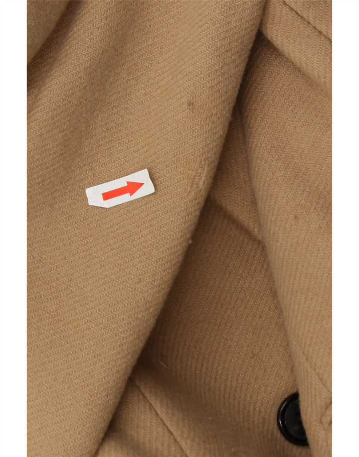 Zweireihiger Damenmantel von Zara, UK 14, mittelbeigefarbenes Polyester