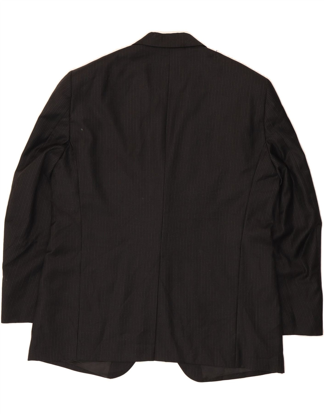 DOCKERS Mens 2 Button Blazer Jacket UK 46 3XL Black Pinstripe Wool Vintage Dockers and Second-Hand Dockers from Messina Hembry 