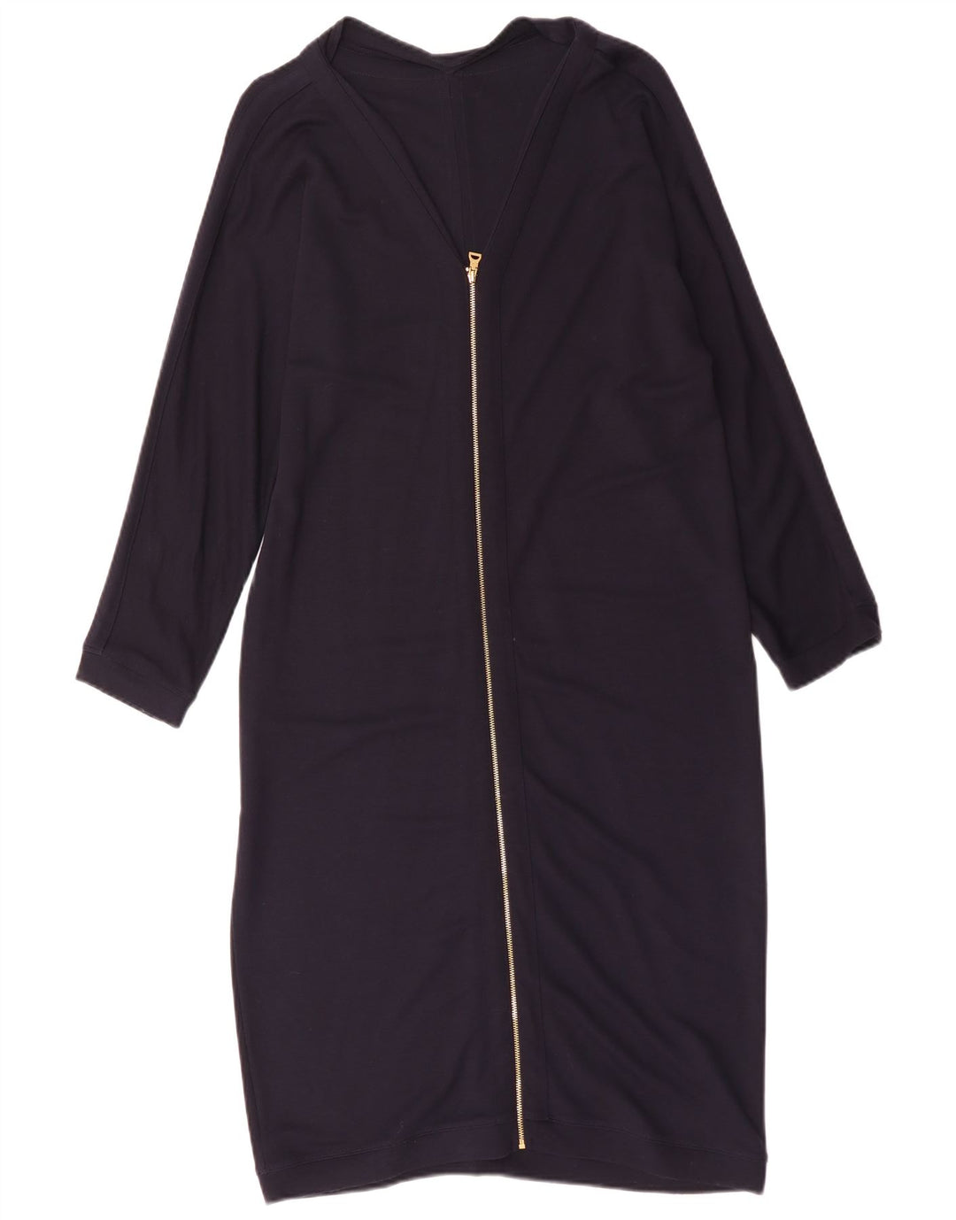 Jaeger Damen Langarm-Basic-Kleid UK 16 Large Marineblaue Viskose